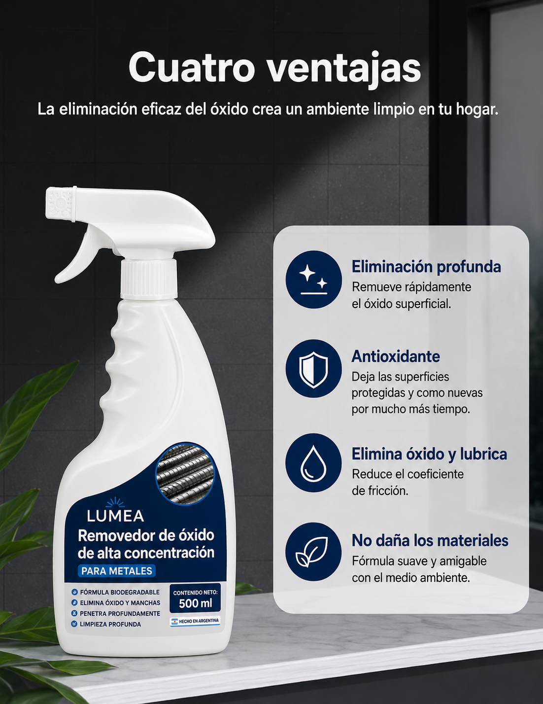 LUMÉA™ RustOff - Removedor de Óxido Profesional para Metales